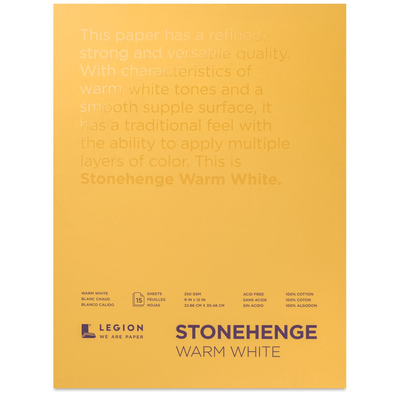Legion Stonehenge Drawing Paper Pad - 9" x 12", Warm White, 15 Sheets